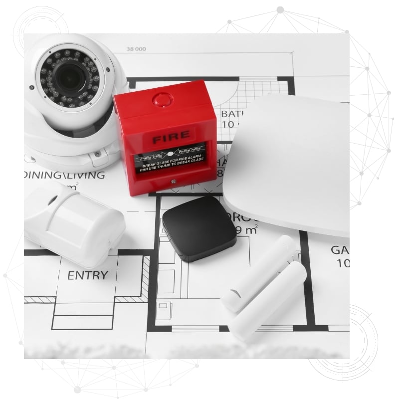 Image presents fire alarm system monitoring & detection