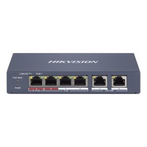 Image presents Hikvision 4 Port Fast Ethernet Smart POE Switch